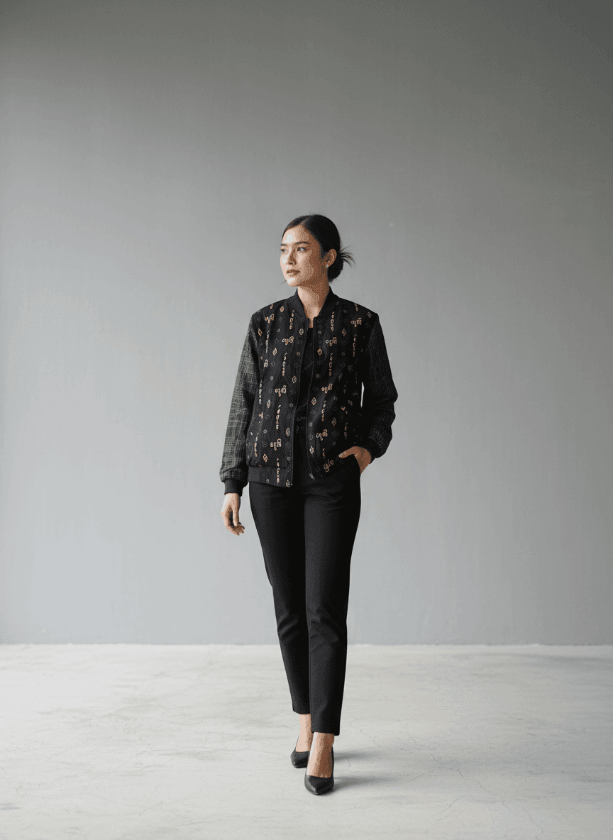 Batik Bomber Cakra Black